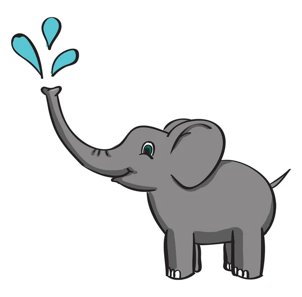 Pequeno elefante, ilustração, vetor sobre fundo branco . — Vetor de Stock