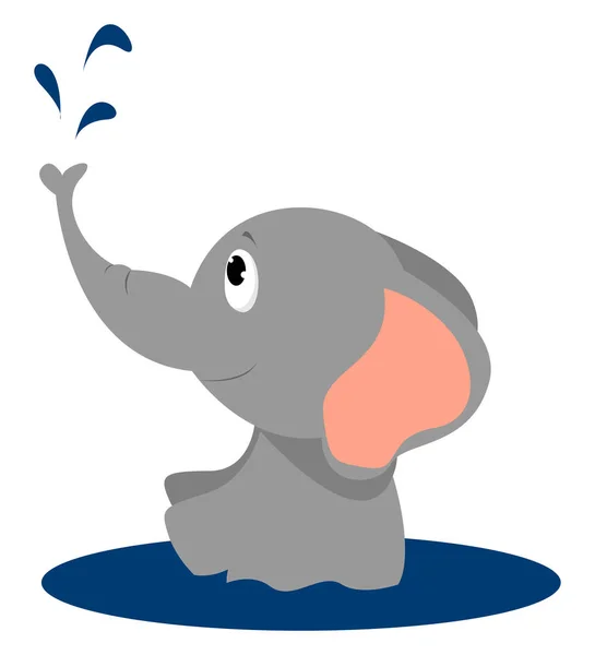 Kleine olifant, illustratie, vector op witte achtergrond. — Stockvector