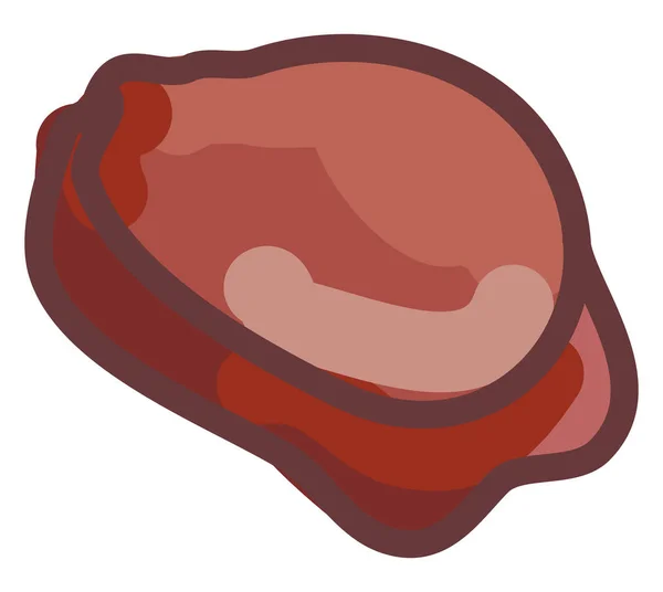 Carne rotonda, illustrazione, vettore su sfondo bianco . — Vettoriale Stock