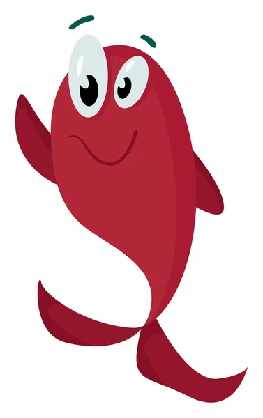 红色鱼，插图，白色背景上的矢量. — 图库矢量图片