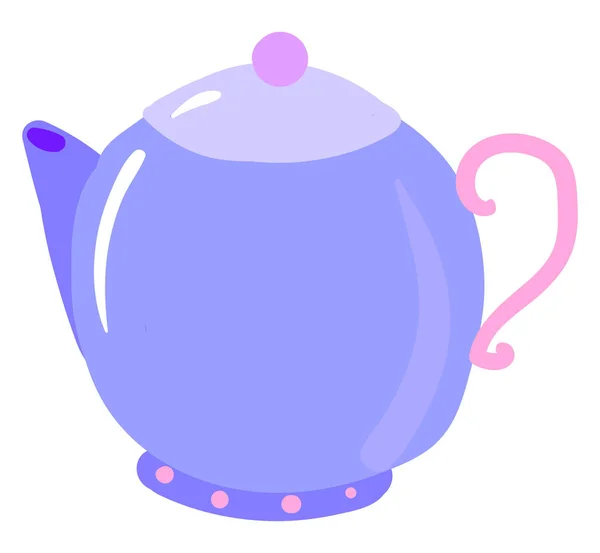 Purple teapot, illustration, vector on white background. — Stock Vector