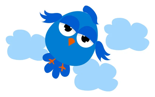 Blue bird, illustration, vector on white background. — Stock Vector