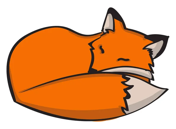 Sleepy fox, ilustrasi, vektor pada latar belakang putih . - Stok Vektor
