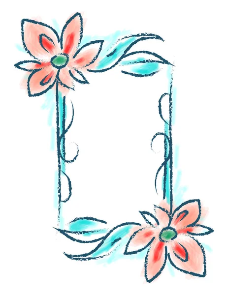 Cadre floral, illustration, vecteur sur fond blanc . — Image vectorielle