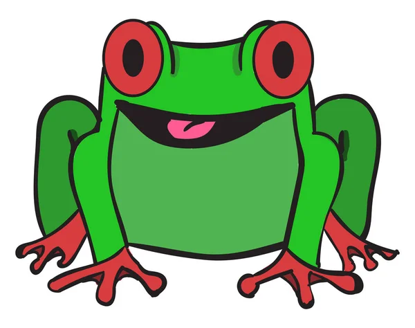 绿色青蛙，图例，白色背景上的矢量. — 图库矢量图片