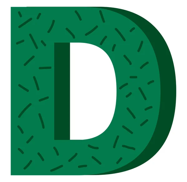 Letter D, illustratie, vector op witte achtergrond. — Stockvector