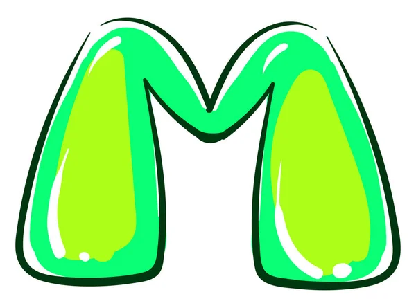 Letter m, illustratie, vector op witte achtergrond. — Stockvector