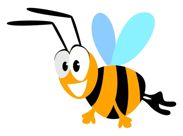 快乐蜜蜂，插图，白色背景的矢量. — 图库矢量图片