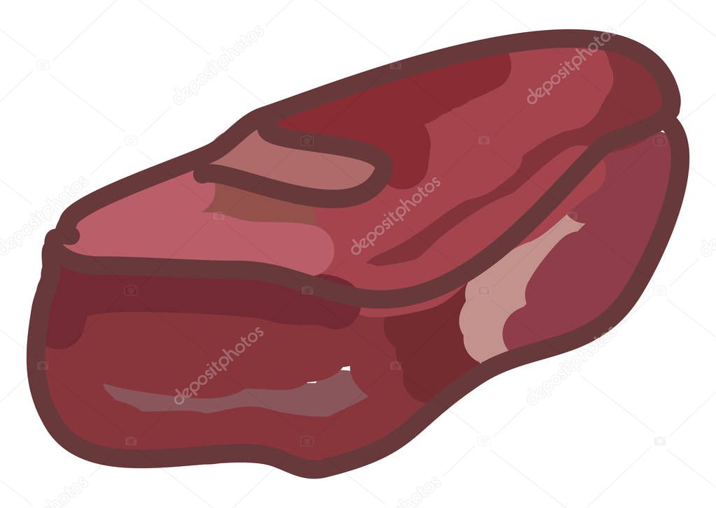 Chuck meat, illustration, vector on white background.