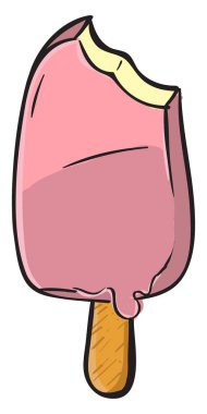 Pembe dondurma, illüstrasyon, beyaz arkaplanda vektör.