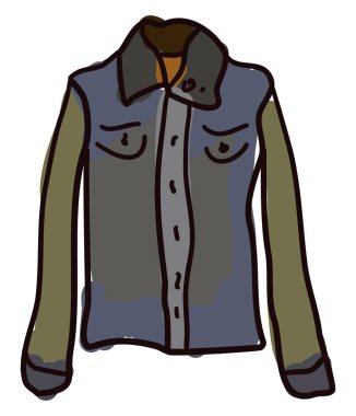 Jean ceket, illüstrasyon, beyaz arka plan vektör.