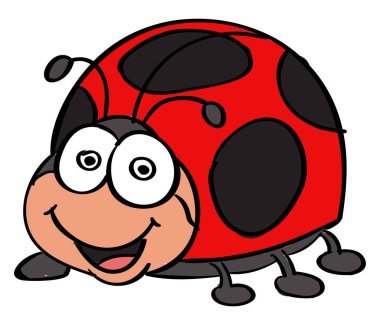 Lady hata, illüstrasyon, beyaz arka plan vektör.