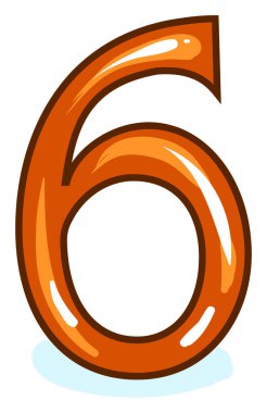 Sayı 6, illüstrasyon, beyaz arka plan üzerinde vektör.