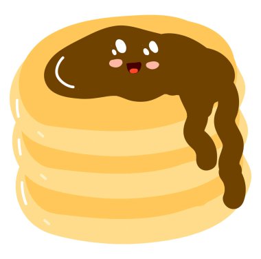 Sevimli gözleme, illüstrasyon, beyaz arka plan vektör.