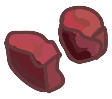 Küçük biftek, illüstrasyon, beyaz arka plan vektör.