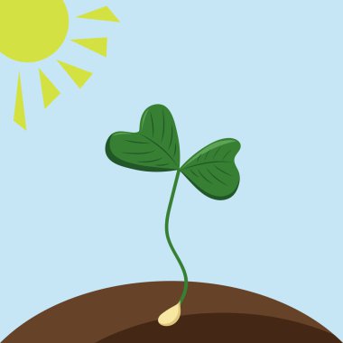 Topraktan bitki, illüstrasyon, beyaz arka plan üzerinde vektör.