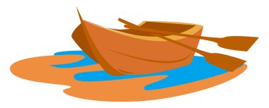 Küçük tekne, illüstrasyon, beyaz arka plan vektör.