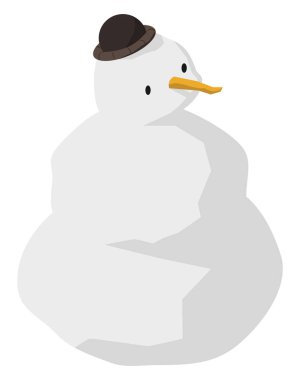 Kardan adam, illüstrasyon, beyaz arka plan vektör.