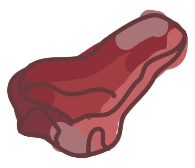 Beyaz arka planda et, illüstrasyon, vektör.