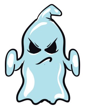 Kızgın hayalet, illüstrasyon, beyaz arkaplanda vektör.