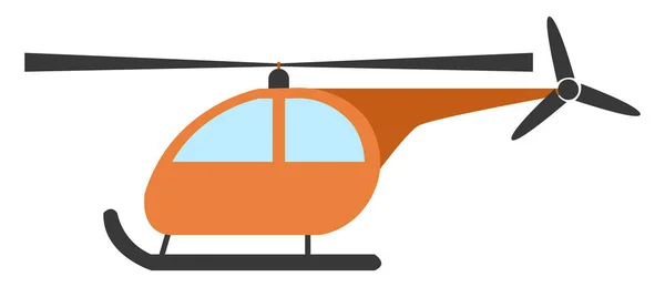 Orange Hubschrauber, Illustration, Vektor auf weißem Hintergrund. — Stockvektor
