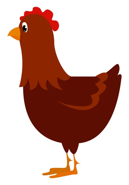 Red hen, illustration, vector on white background. — Stock Vector