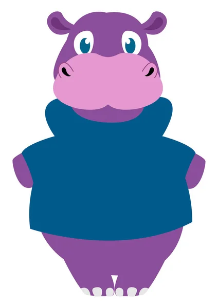 Fat Hippo, illustratie, vector op witte achtergrond. — Stockvector