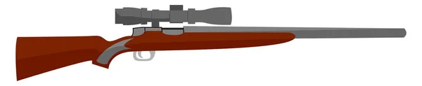 Sniper rifle, illustration, vector on white background. — Stock Vector