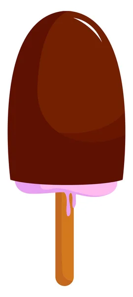 チョコレートアイスクリーム、イラスト、白い背景のベクトル. — ストックベクタ