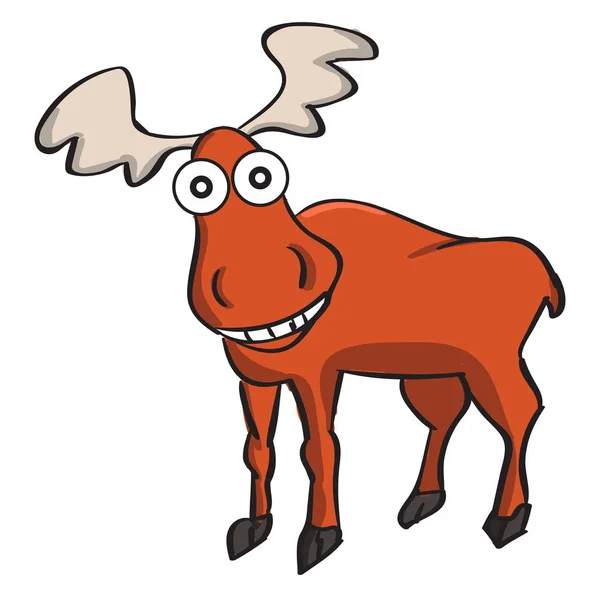 Crazy Moose, illustratie, vector op witte achtergrond. — Stockvector