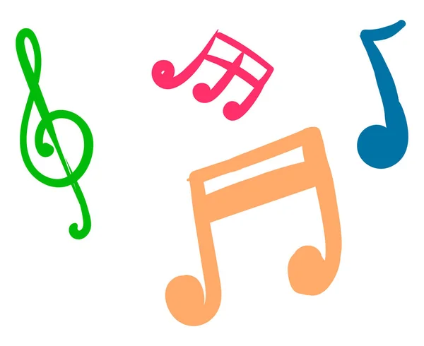 Music notes, illustration, vector on white background. — Stock Vector