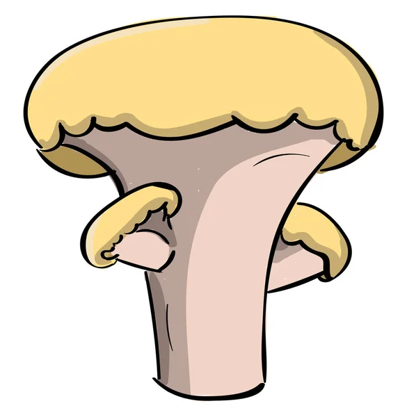 Yellow mushroom, illustration, vector on white background. — Stock Vector