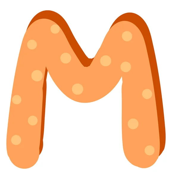 Letter m, illustratie, vector op witte achtergrond. — Stockvector