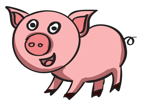 Cerdo feliz, ilustración, vector sobre fondo blanco . — Archivo Imágenes Vectoriales