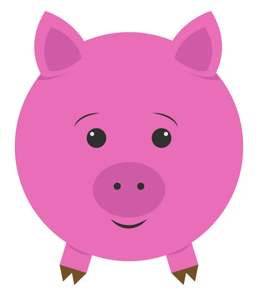 Cochon rose, illustration, vecteur sur fond blanc. — Image vectorielle