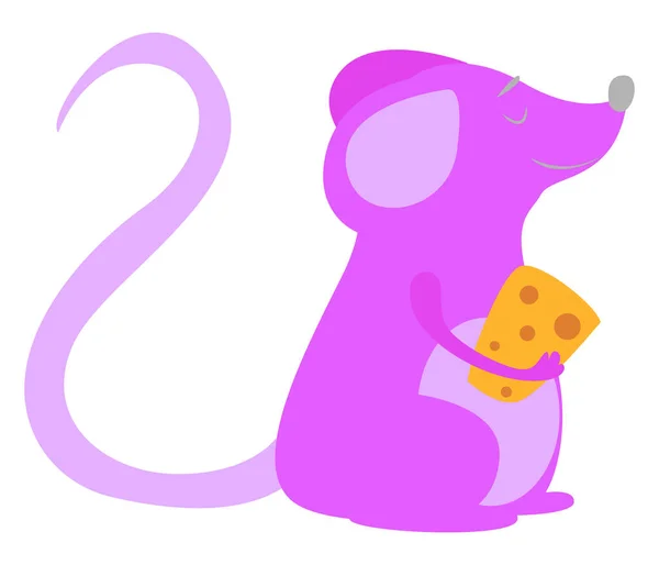Ratón rosa, ilustración, vector sobre fondo blanco. — Vector de stock