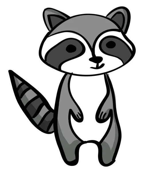 Cute raccoon, illustration, vector on white background. — Stock Vector