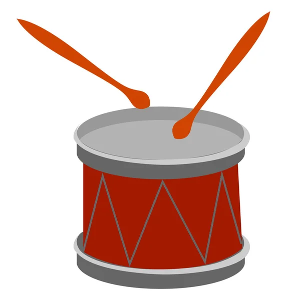 Красный барабан, иллюстрация, вектор на белом фоне . — стоковый вектор