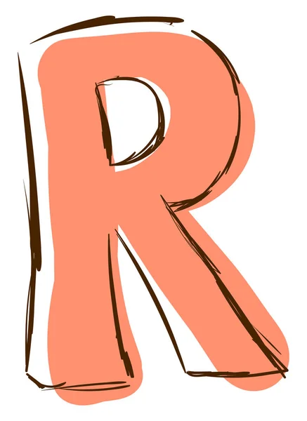 Letter R, illustration, vector on white background. — Stock Vector