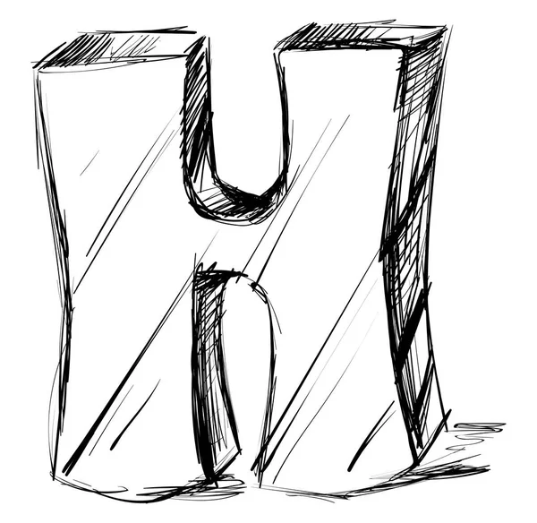 H betű, illusztráció, vektor fehér háttéren. — Stock Vector
