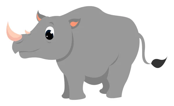 Cute rhino, illustration, vector on white background. — Stock Vector