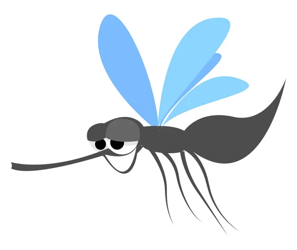 Smilling mosquito, illustration, vector on white background. — Stock Vector