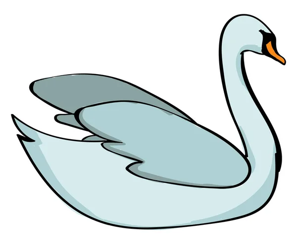 White swan, illustration, vector on white background. — Stock Vector