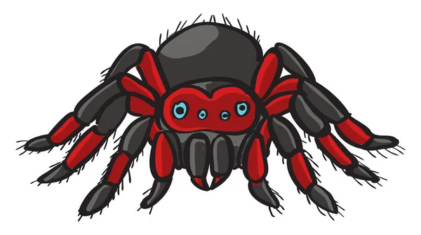 Araña fea, ilustración, vector sobre fondo blanco . — Vector de stock