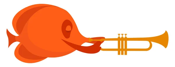 Pez naranja, ilustración, vector sobre fondo blanco. — Vector de stock