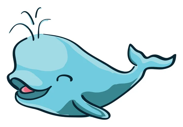 Baleine bleue, illustration, vecteur sur fond blanc. — Image vectorielle