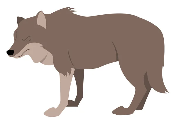뚱뚱한 늑대, 삽화, 흰색 배경에 벡터. — 스톡 벡터