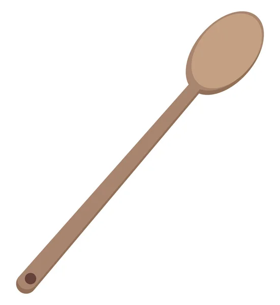 Wooden spatula, illustration, vector on white background. — Stock Vector
