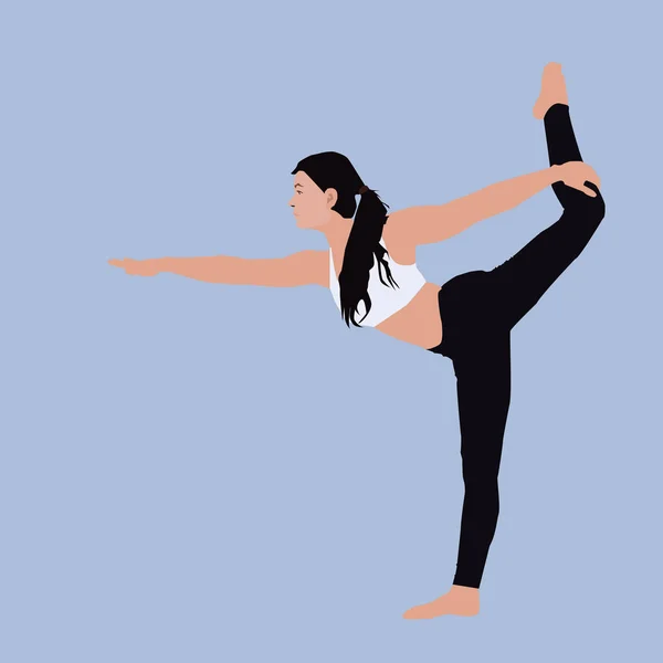 Yoga-Mädchen, Illustration, Vektor auf weißem Hintergrund. — Stockvektor