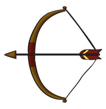 Yay ve ok, illüstrasyon, beyaz arka plan üzerinde vektör.